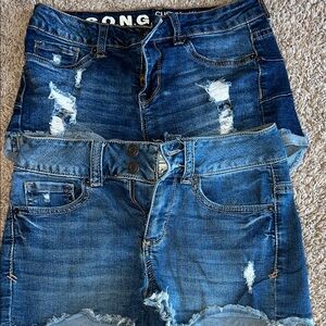 2 pair distressed  Denim Shorts size 3